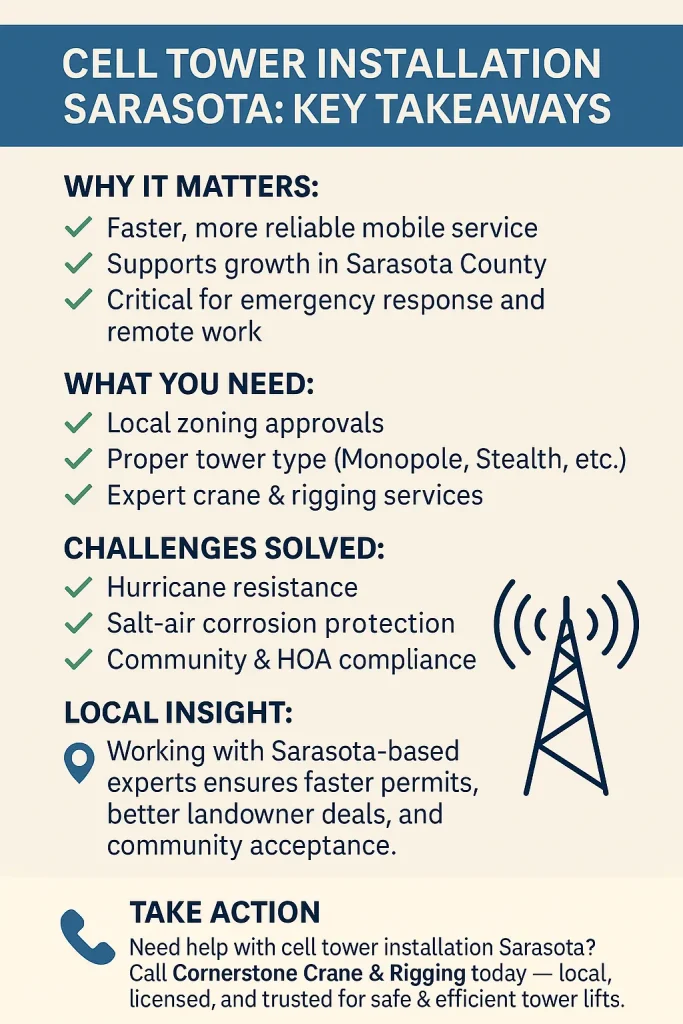 cell tower installation sarasota - key takeaways